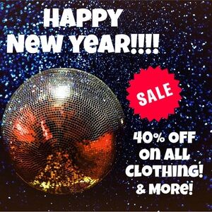END OF YEAR SALE! 40% OFF ON CLOTHES, TIES, SHOES, & JEWELRY!